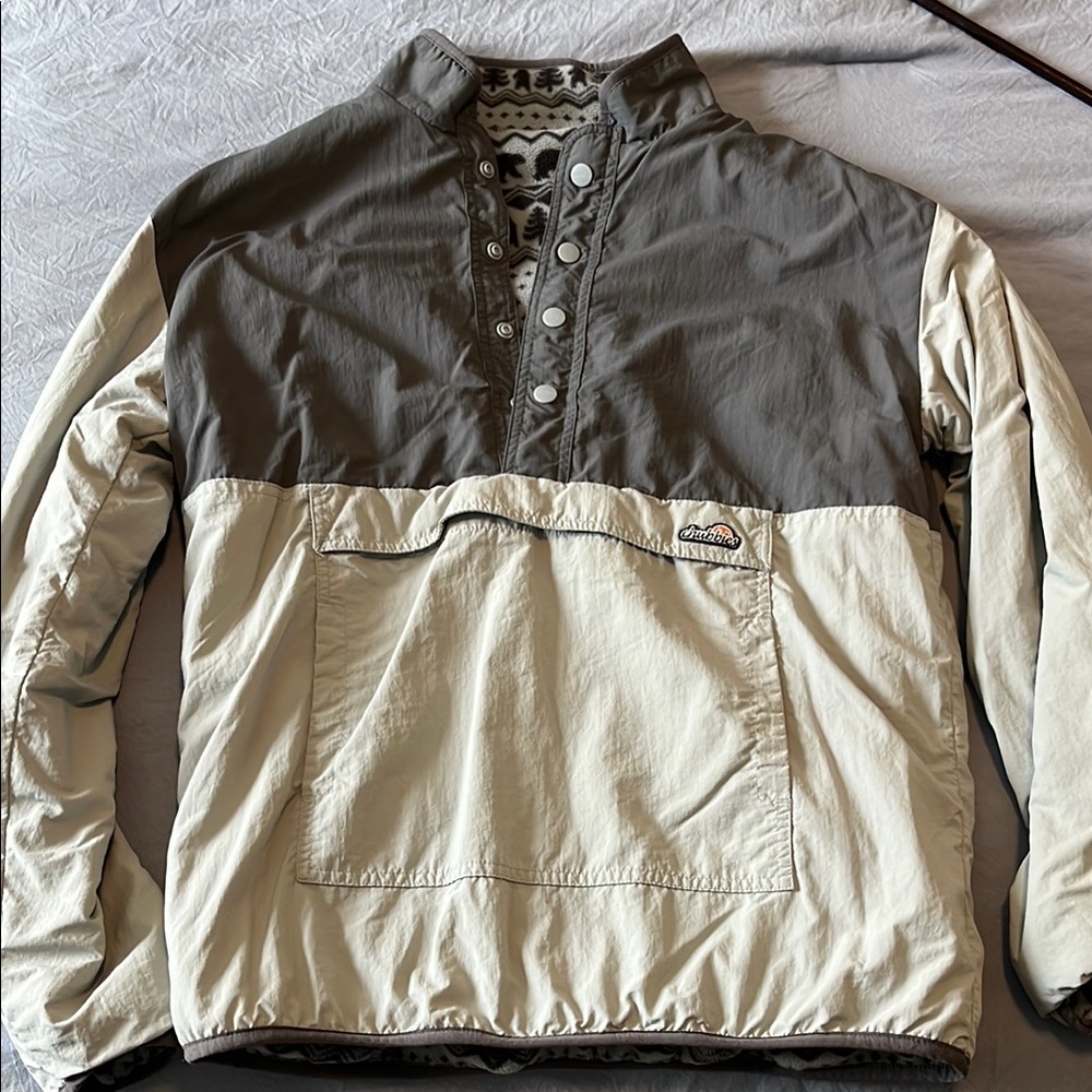 Chubbies Gray and Cream Windbreaker Anorak